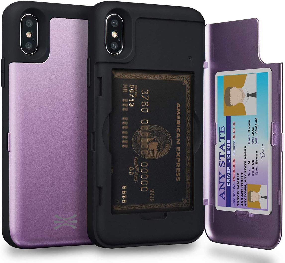 Amazon.co.jp: TORU CX PRO iPhone Xs ケース カード 紫の収納背面 3枚